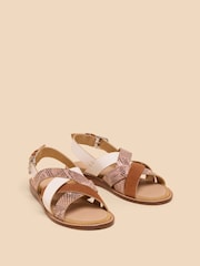 White Stuff Brown Holly Leather Mini Wedges - Image 2 of 4