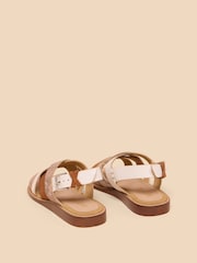 White Stuff Brown Holly Leather Mini Wedges - Image 3 of 4