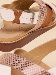 White Stuff Brown Holly Leather Mini Wedges - Image 4 of 4
