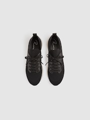 Reiss Black Time Hybrid Knit Trainers - Image 3 of 5
