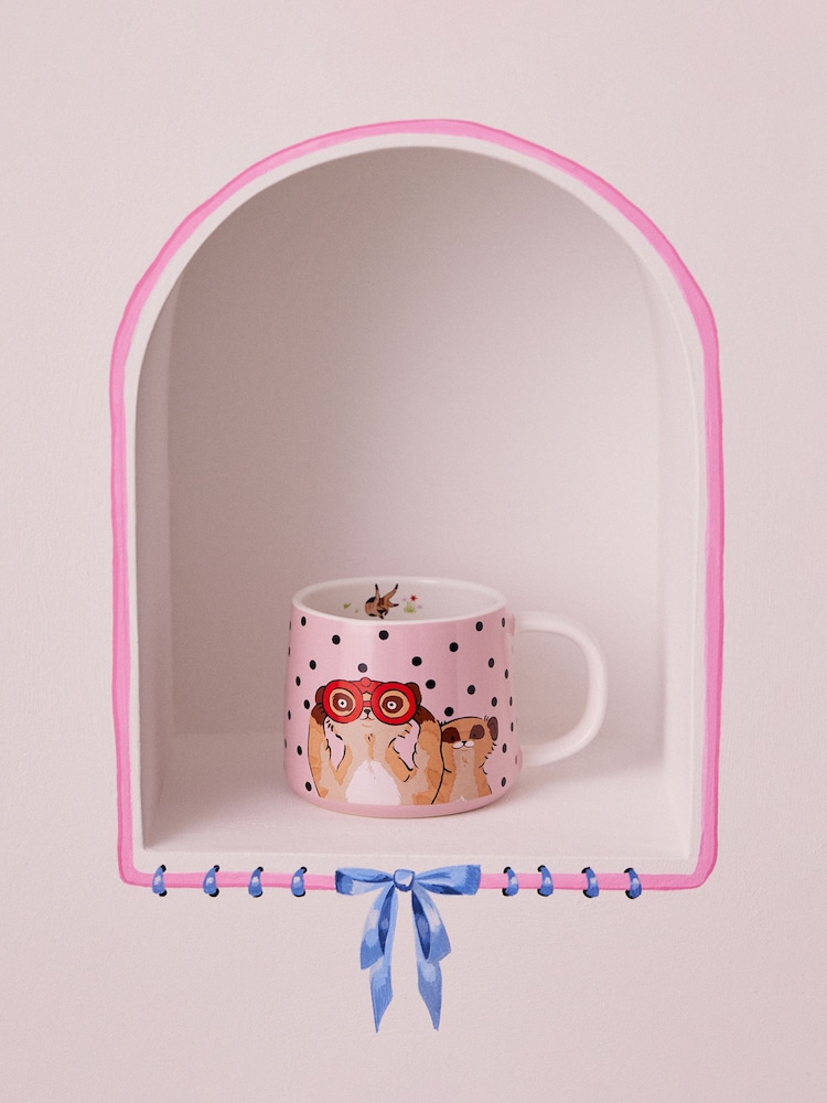 Cath Kidston Pink Meerkats Mini Billie Mugs Set Of 4 - Image 1 of 4