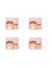 Cath Kidston Pink Meerkats Mini Billie Mugs Set Of 4 - Image 2 of 4