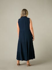 Live Unlimited Blue Curve Ruffle Midaxi Dress - Image 2 of 5