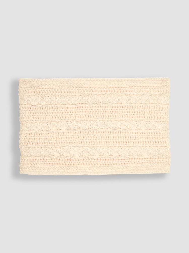 JoJo Maman Bébé Natural Cable Knitted Neck Cosy Scarf - Image 1 of 3