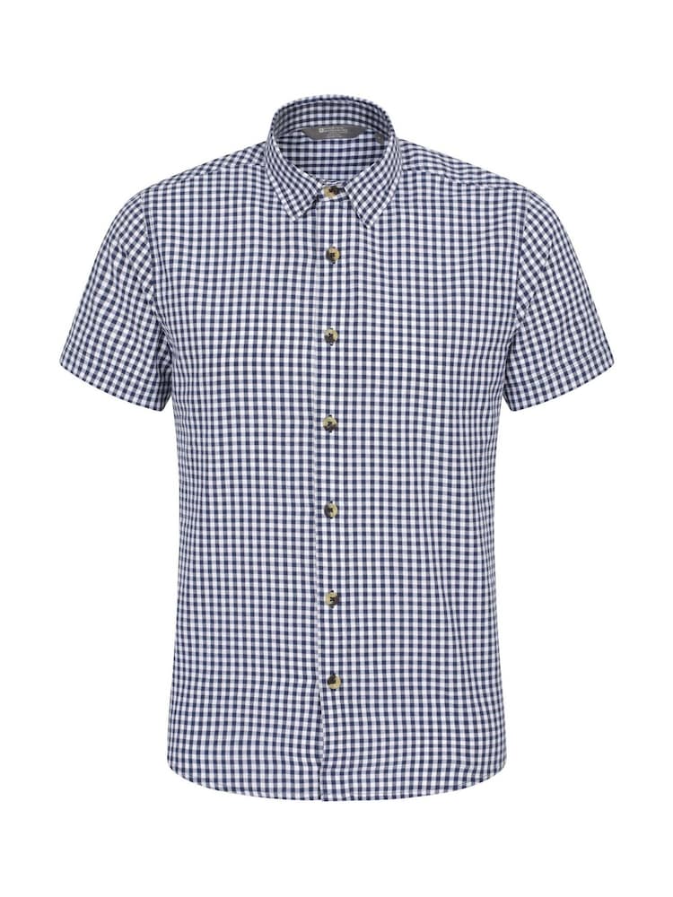 Mountain Warehouse Light Blue Weekender Mens 100% Cotton Short Sleeve Shirt - Image 1 of 5