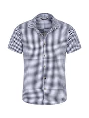 Mountain Warehouse Light Blue Weekender Mens 100% Cotton Short Sleeve Shirt - Image 4 of 5