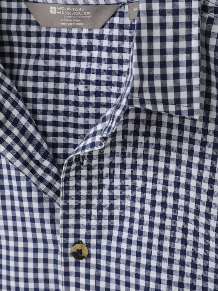 Mountain Warehouse Light Blue Weekender Mens 100% Cotton Short Sleeve Shirt - Image 5 of 5