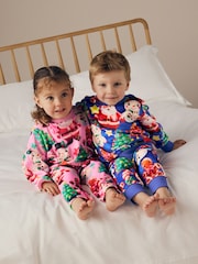 Pink Christmas Santa Cosy Fleece Pyjamas (9mths-16yrs) - Image 2 of 8