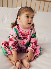 Pink Christmas Santa Cosy Fleece Pyjamas (9mths-16yrs) - Image 3 of 8