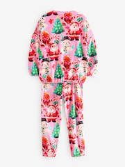 Pink Christmas Santa Cosy Fleece Pyjamas (9mths-16yrs) - Image 6 of 8