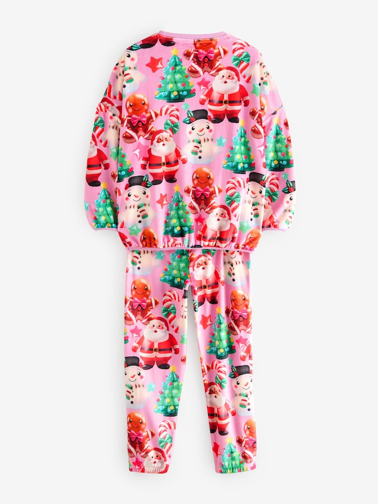 Rose Noël Santa - Pyjama confortable en polaire (9 mois-16 ans) - Image 6 of 8