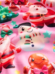 Pink Christmas Santa Cosy Fleece Pyjamas (9mths-16yrs) - Image 8 of 8
