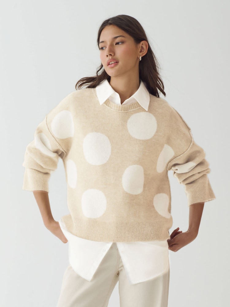 Neutral Spot 2-in-1 Smart Shirt Layer Knitted 100% Cotton Jumper - Image 1 of 7