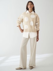 Neutral Spot 2-in-1 Smart Shirt Layer Knitted 100% Cotton Jumper - Image 2 of 7