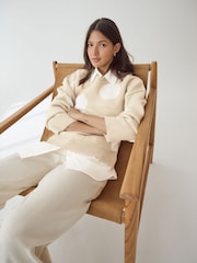 Neutral Spot 2-in-1 Smart Shirt Layer Knitted 100% Cotton Jumper - Image 3 of 7