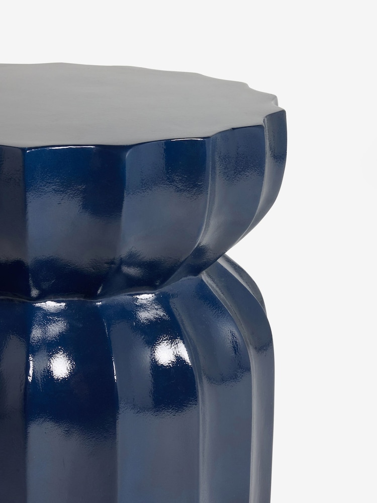 Nina Campbell Dark Blue Delphos Side Table - Image 4 of 4
