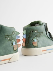 Green Crocodile Standard Fit (F) Touch Fastening Boots - Image 3 of 6