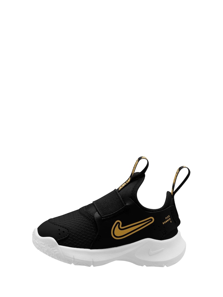 Nike Black/Gold Infant Flex Runner 3 Trainers - Image 2 of 4