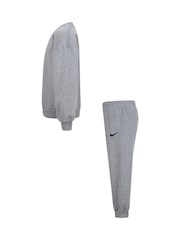 Szary - Nike Little Kids Essential Marl Crew Tracksuit Set - Image 3 of 8