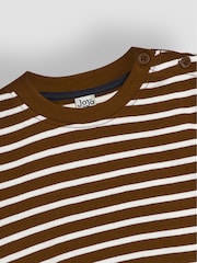JoJo Maman Bébé Toffee Brown Breton Long Sleeved Top - Image 3 of 3