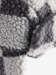 Check Grey/Ecru Borg Trapper Hat (3mths-10yrs) - Image 4 of 4