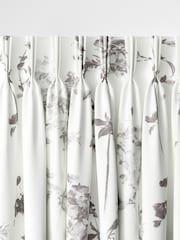 Grey Floral Made to Measure 100% Cotton Curtains - Image 5 of 9