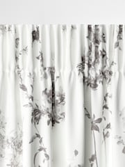 Grey Floral Made to Measure 100% Cotton Curtains - Image 6 of 9