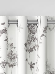 Grey Floral Made to Measure 100% Cotton Curtains - Image 7 of 9