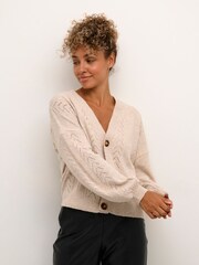 Cream Holiday Open Front Knitted Cardigan - Image 1 of 5