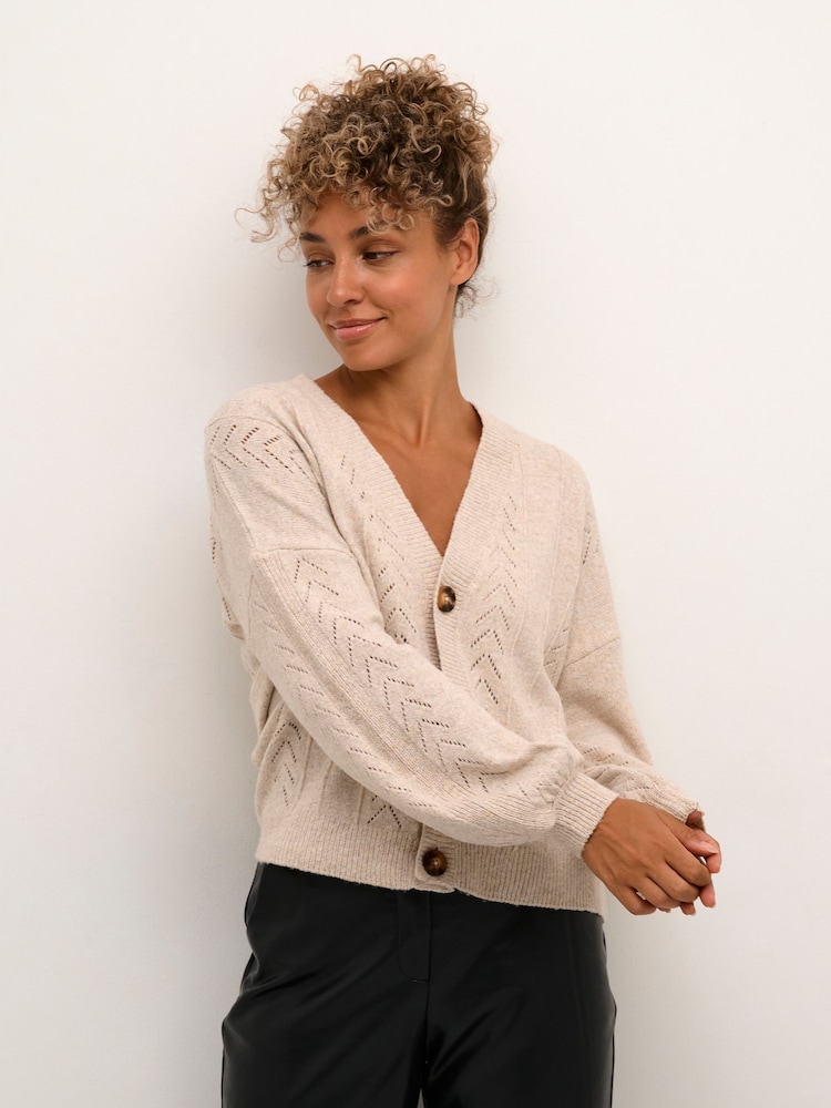 Cream Holiday Open Front Knitted Cardigan - Image 1 of 5