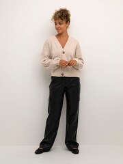 Cream Holiday Open Front Knitted Cardigan - Image 3 of 5