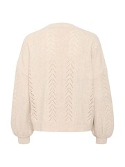 Cream Holiday Open Front Knitted Cardigan - Image 5 of 5