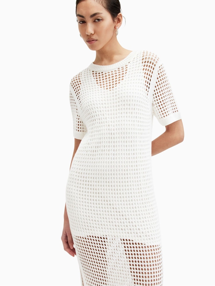 AllSaints White Paloma T-Shirt Dress - Image 2 of 9