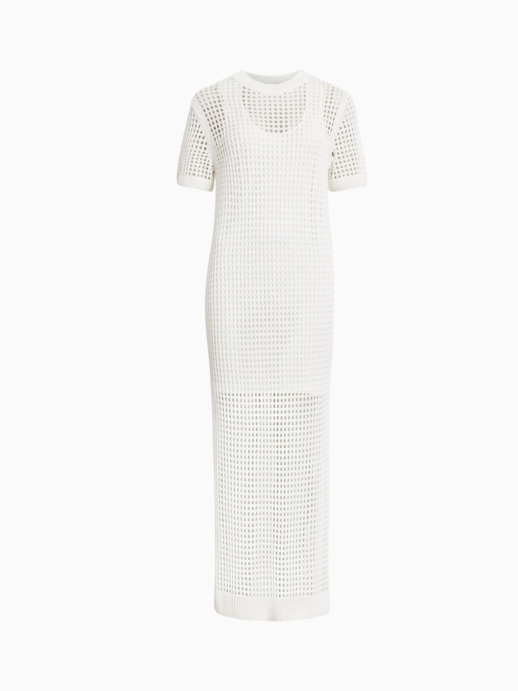 AllSaints White Paloma T-Shirt Dress - Image 9 of 9