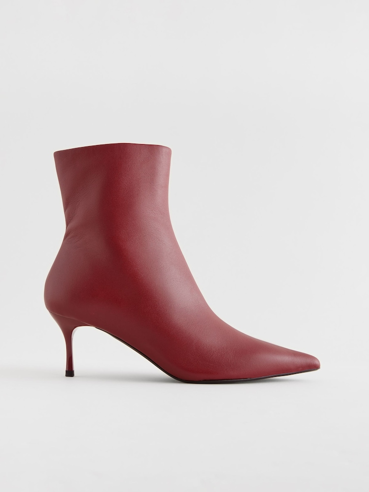 Burgundy Red Forever Comfort® Pointed Toe Skinny Heeled Ankle Boots - Image 4 of 9