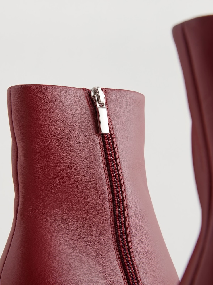 Burgundy Red Forever Comfort® Pointed Toe Skinny Heeled Ankle Boots - Image 5 of 9