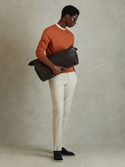 Reiss Hot Orange Wessex Merino Wool Crew Neck Jumper - Image 2 of 4