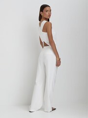 4th & Reckless White Tilde Linen Straight Leg Trousers - Image 2 of 5