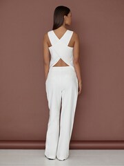 4th & Reckless White Tilde Linen Straight Leg Trousers - Image 5 of 5