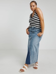 Simply Be Black Rib Scoop Neck Knitted Vest - Image 3 of 4