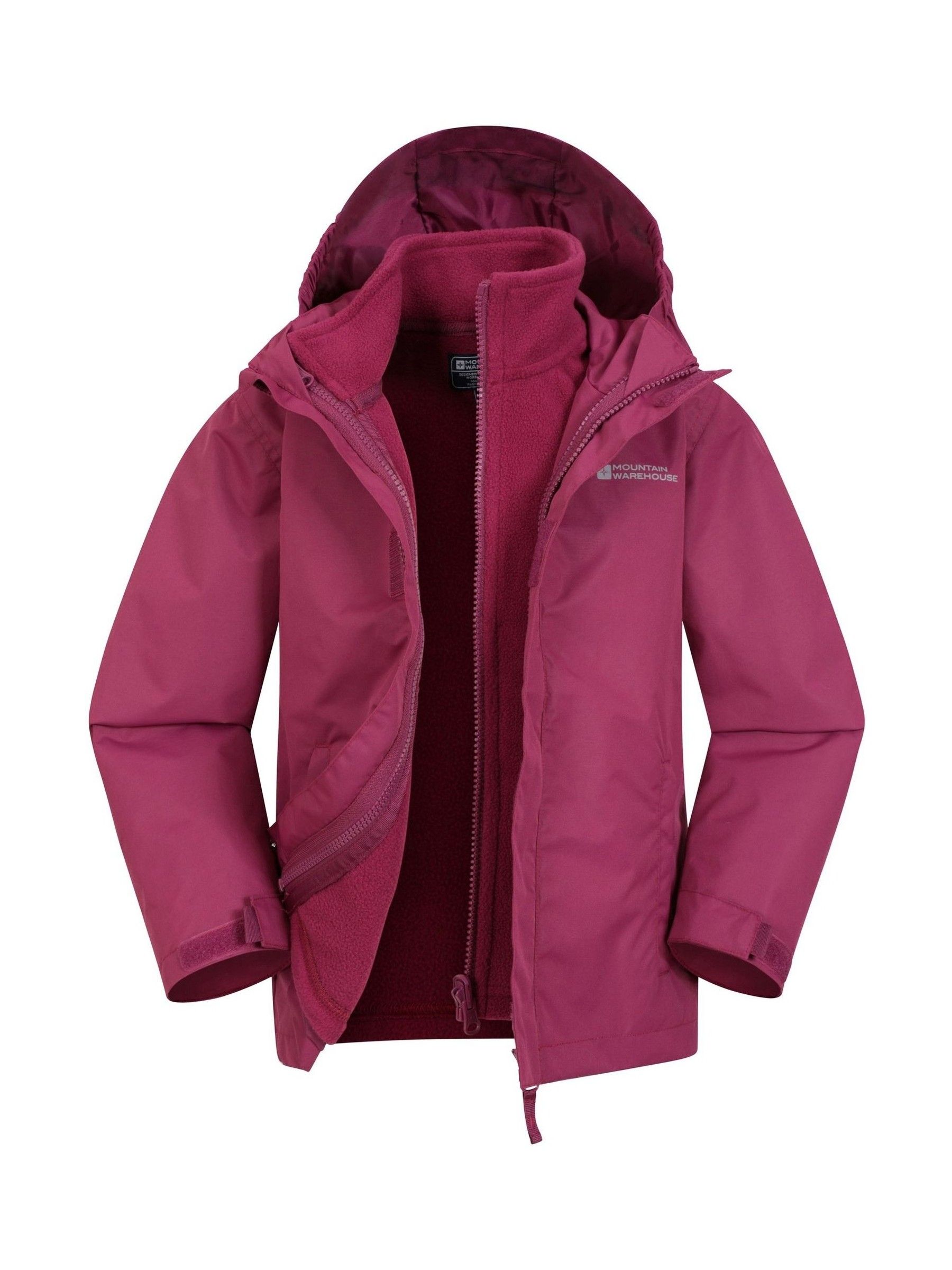 Mountain Warehouse Burgundy Red Kids Fell 3 In 1 Water Resistant Jacket