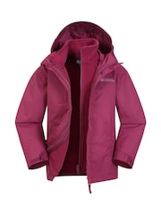 أحمر عنابي - Mountain Warehouse Kids Fell 3-In-1 Water Resistant Jacket - صورة 1 من 5