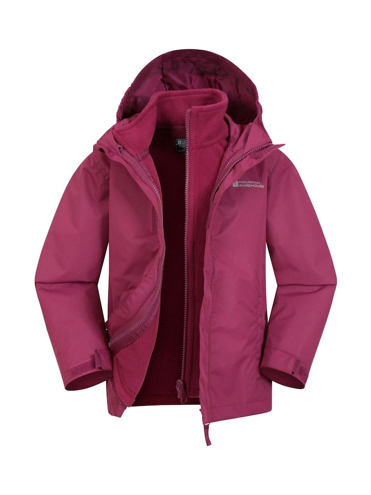 أحمر عنابي - Mountain Warehouse Kids Fell 3-In-1 Water Resistant Jacket - صورة 1 من 5