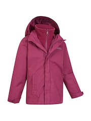 أحمر عنابي - Mountain Warehouse Kids Fell 3-In-1 Water Resistant Jacket - صورة 2 من 5