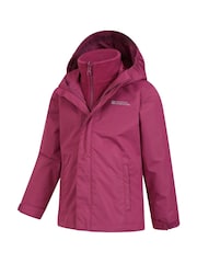 أحمر عنابي - Mountain Warehouse Kids Fell 3-In-1 Water Resistant Jacket - صورة 3 من 5