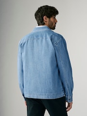 Hellblauer Denim - Shacket aus 100 % Baumwolle mit Reißverschluss - Bild 5 von 10