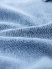 Hellblauer Denim - Shacket aus 100 % Baumwolle mit Reißverschluss - Bild 9 von 10
