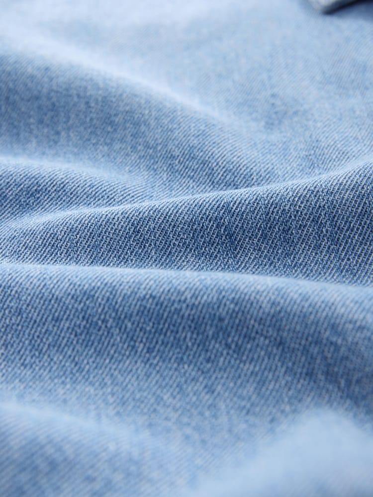 Light Blue Denim Zip Through 100% Cotton Shacket - Image 9 of 10