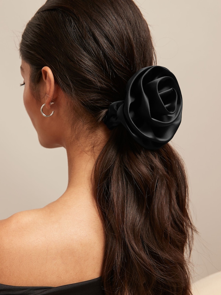 Black Corsage Scrunchie 1 Pack - Image 1 of 5 Black Corsage Scrunchie 1 Pack - Image 1 of 5