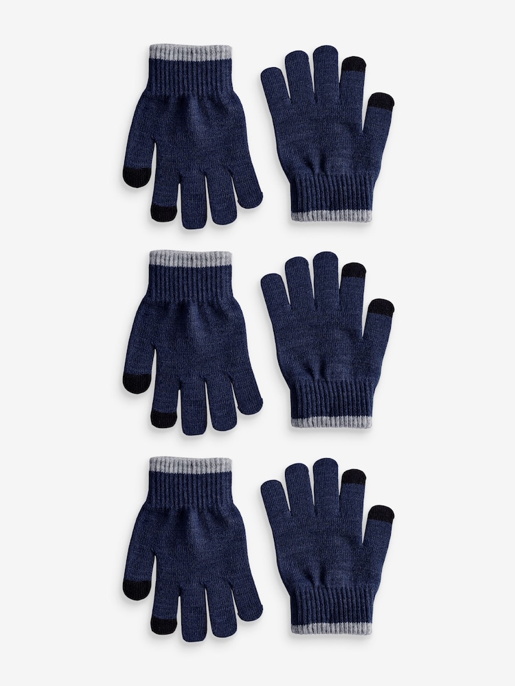 Marineblau/blau - Magic Handschuhe im 3er-Pack (3 bis 16 Jahre) - Bild 1 von 2